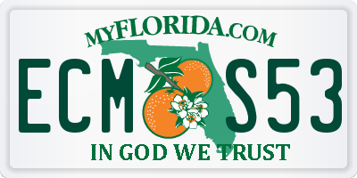 FL license plate ECMS53