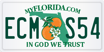 FL license plate ECMS54