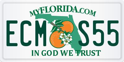 FL license plate ECMS55