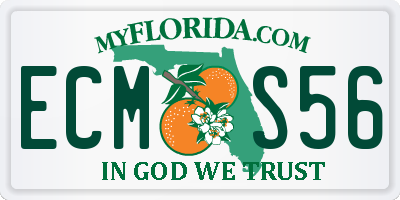 FL license plate ECMS56