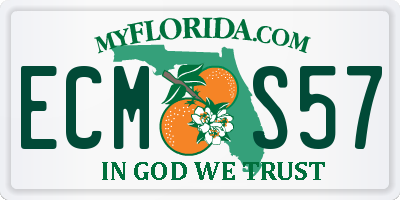 FL license plate ECMS57