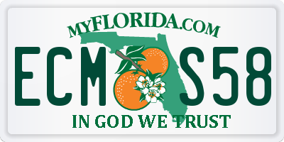 FL license plate ECMS58