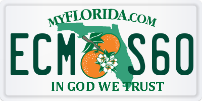 FL license plate ECMS60