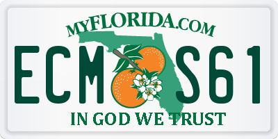 FL license plate ECMS61