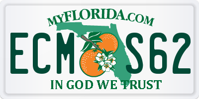 FL license plate ECMS62