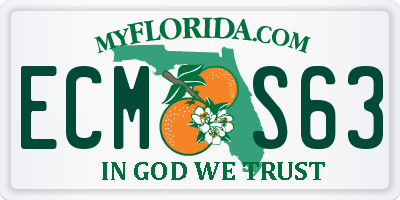 FL license plate ECMS63