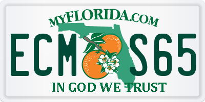 FL license plate ECMS65