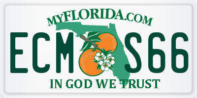 FL license plate ECMS66