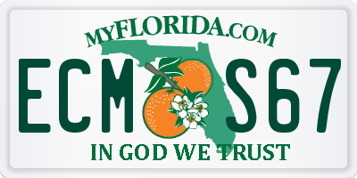 FL license plate ECMS67