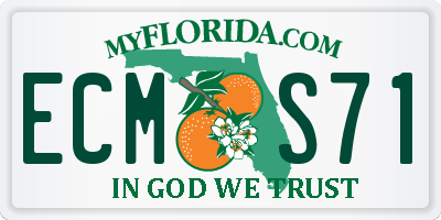 FL license plate ECMS71