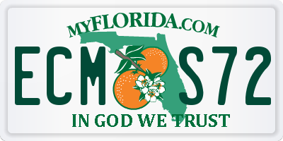 FL license plate ECMS72