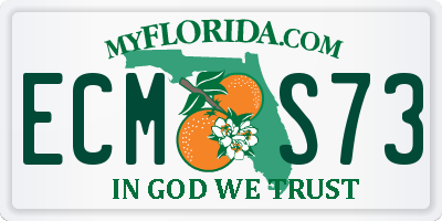FL license plate ECMS73
