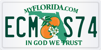 FL license plate ECMS74