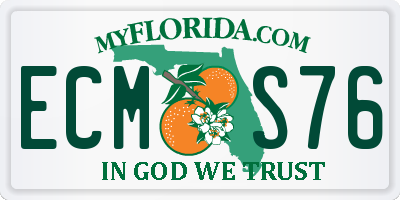 FL license plate ECMS76
