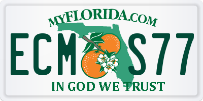 FL license plate ECMS77