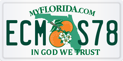 FL license plate ECMS78