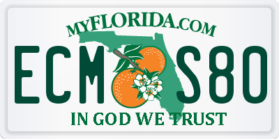 FL license plate ECMS80