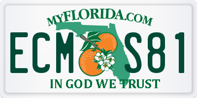 FL license plate ECMS81