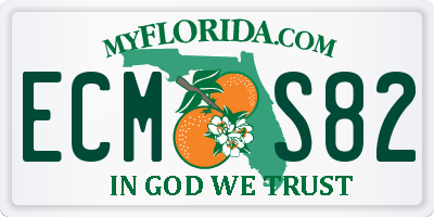 FL license plate ECMS82