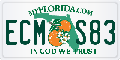 FL license plate ECMS83