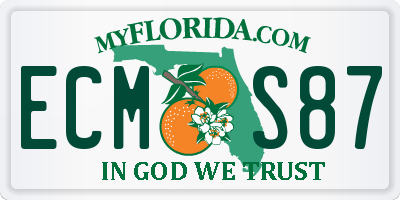 FL license plate ECMS87