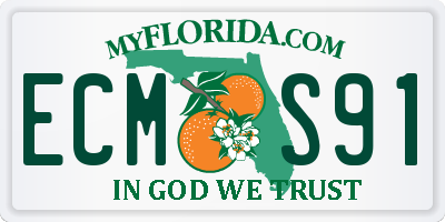 FL license plate ECMS91