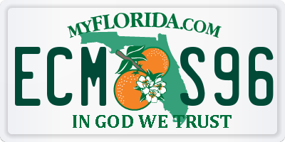 FL license plate ECMS96