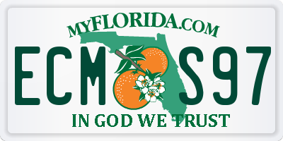 FL license plate ECMS97
