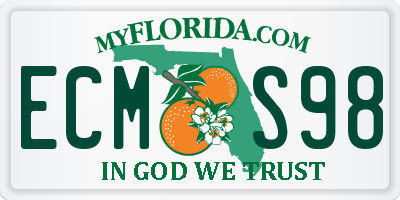 FL license plate ECMS98