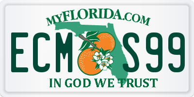 FL license plate ECMS99