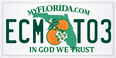 FL license plate ECMT03