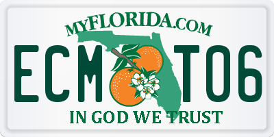 FL license plate ECMT06