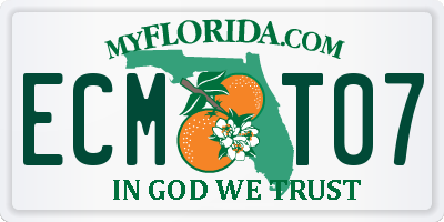 FL license plate ECMT07