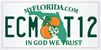 FL license plate ECMT12