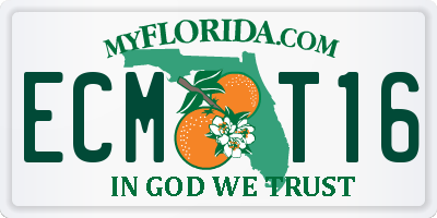 FL license plate ECMT16