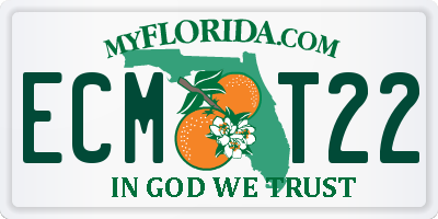 FL license plate ECMT22