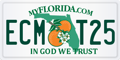 FL license plate ECMT25