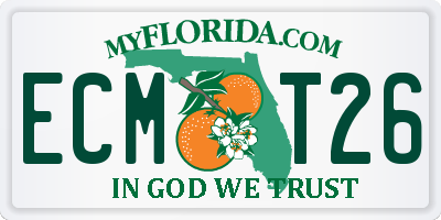 FL license plate ECMT26