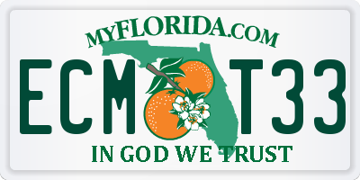 FL license plate ECMT33