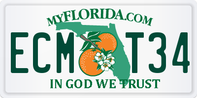 FL license plate ECMT34