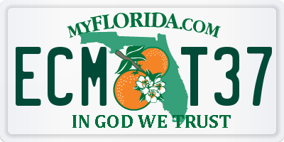 FL license plate ECMT37