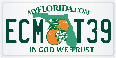 FL license plate ECMT39