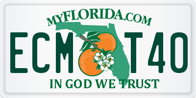 FL license plate ECMT40