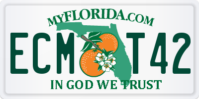 FL license plate ECMT42