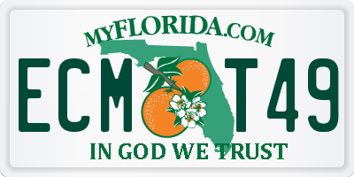FL license plate ECMT49