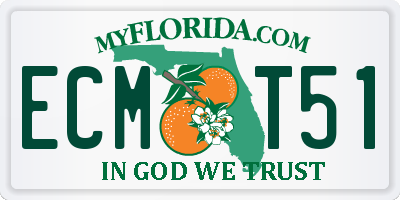 FL license plate ECMT51