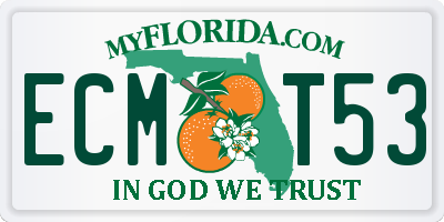 FL license plate ECMT53