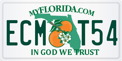 FL license plate ECMT54