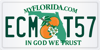 FL license plate ECMT57