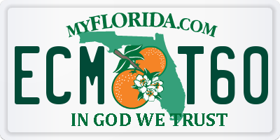 FL license plate ECMT60